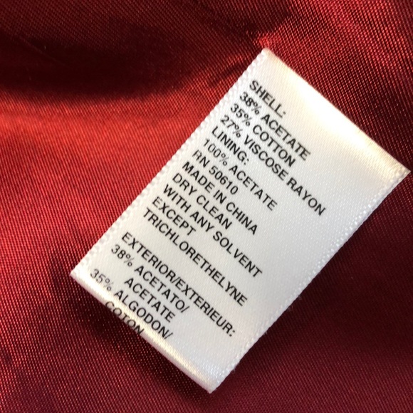 Anne Klein red textured sleek blazer 3/4 sleeves - Picture 6 of 6